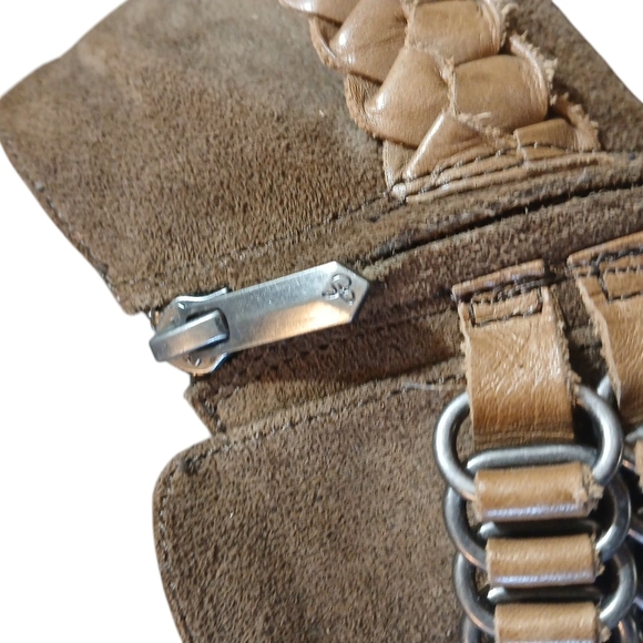 Sam Edelman Western Booties Brown and Tan Harnessed Ankle Boots Size 7 - Picture 7 of 12